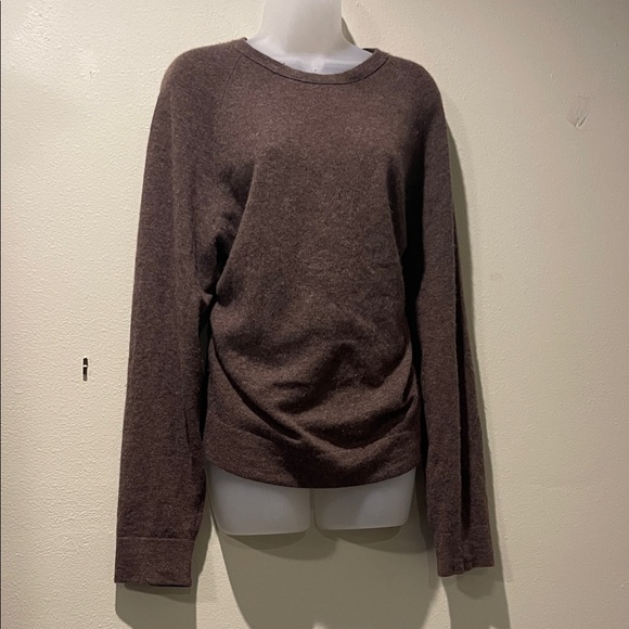 James Perse Brown 100% Cashmere Crew Neck Sweater, L